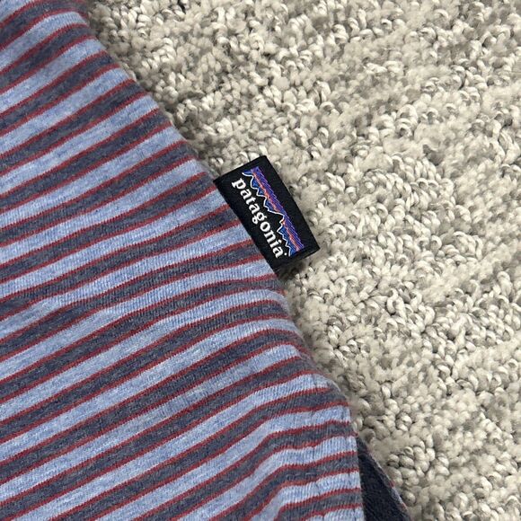 Patagonia Squeaky Clean Polo Shirt Mens Large Striped Organic Cotton 52776 - Picture 4 of 9